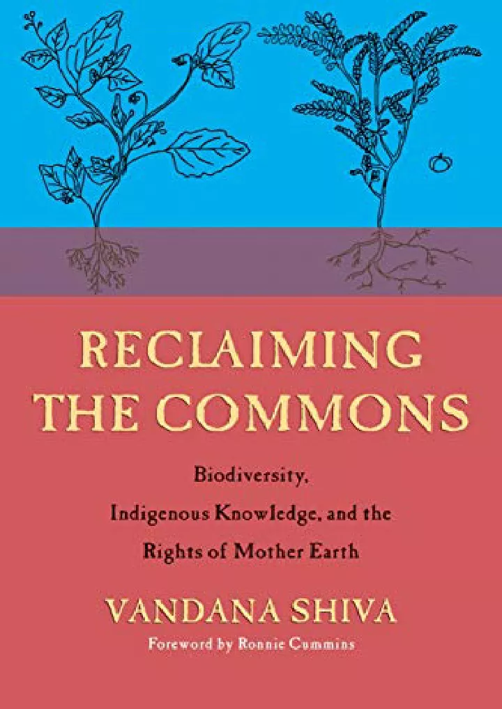 reclaiming the commons biodiversity traditional
