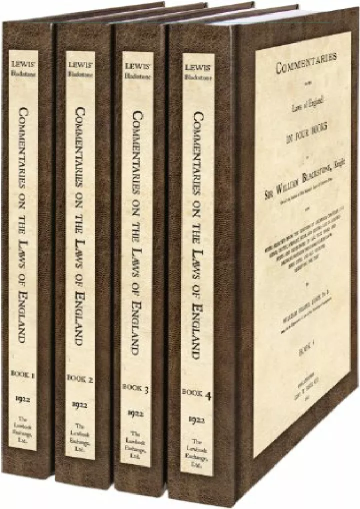 commentaries on the laws of england in four books