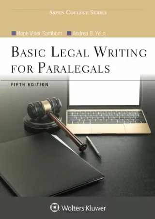 PDF Read Online Basic Legal Writing for Paralegals (Aspen College Series) k
