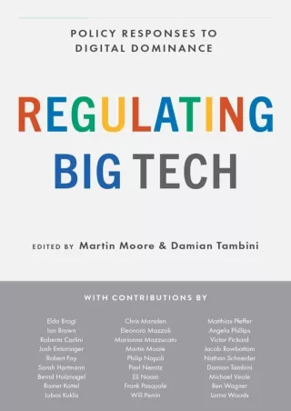 PDF Regulating Big Tech: Policy Responses to Digital Dominance free