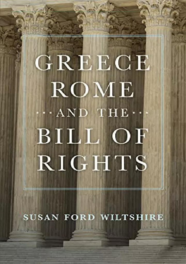 greece rome and the bill of rights volume