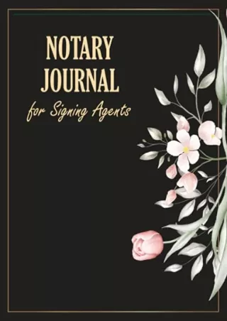 [PDF] DOWNLOAD FREE Notary Journal for Signing Agents: Public Notary Record