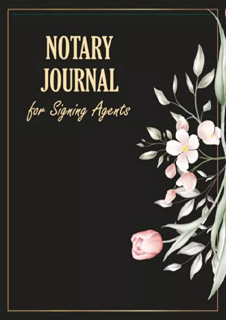 notary journal for signing agents public notary