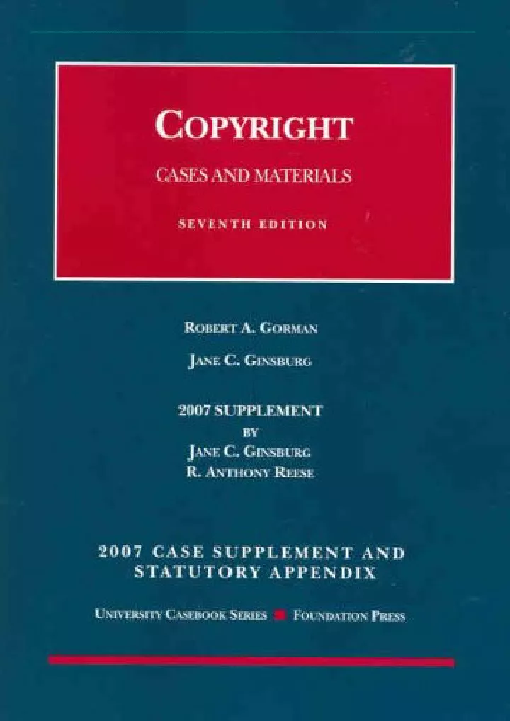 2007 supplement and statutory appendix to gorman