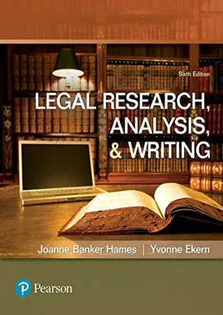 (PDF/DOWNLOAD) Legal Research, Analysis, and Writing kindle