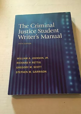 [PDF] READ Free The Criminal Justice Student Writer's Manual epub