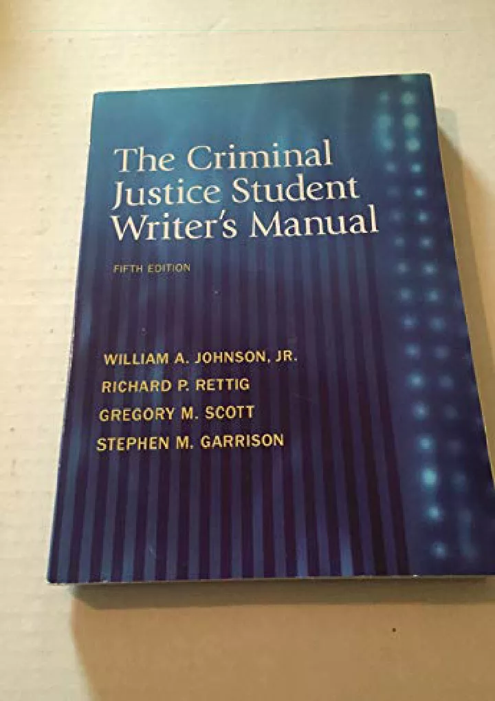 the criminal justice student writer s manual