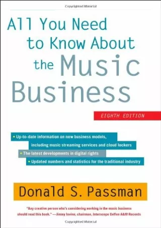 PDF BOOK DOWNLOAD All You Need to Know About the Music Business: Eighth Edi