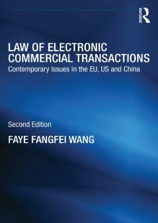 PDF Read Online Law of Electronic Commercial Transactions: Contemporary Iss