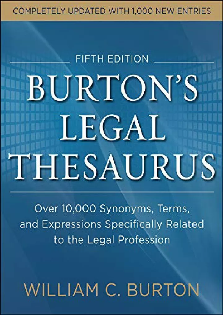 burtons legal thesaurus 5th edition over