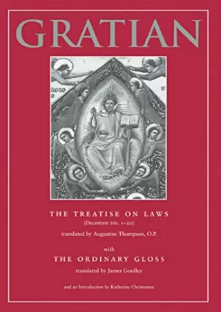 [PDF] READ Free The Treatise on Laws (Decretum DD. 1-20) with the Ordinary