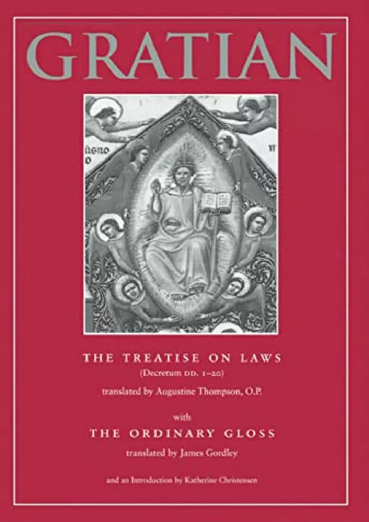 the treatise on laws decretum dd 1 20 with