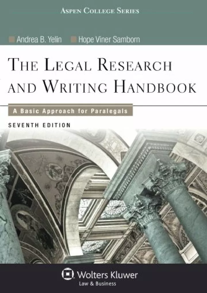 legal research and writing handbook a basic