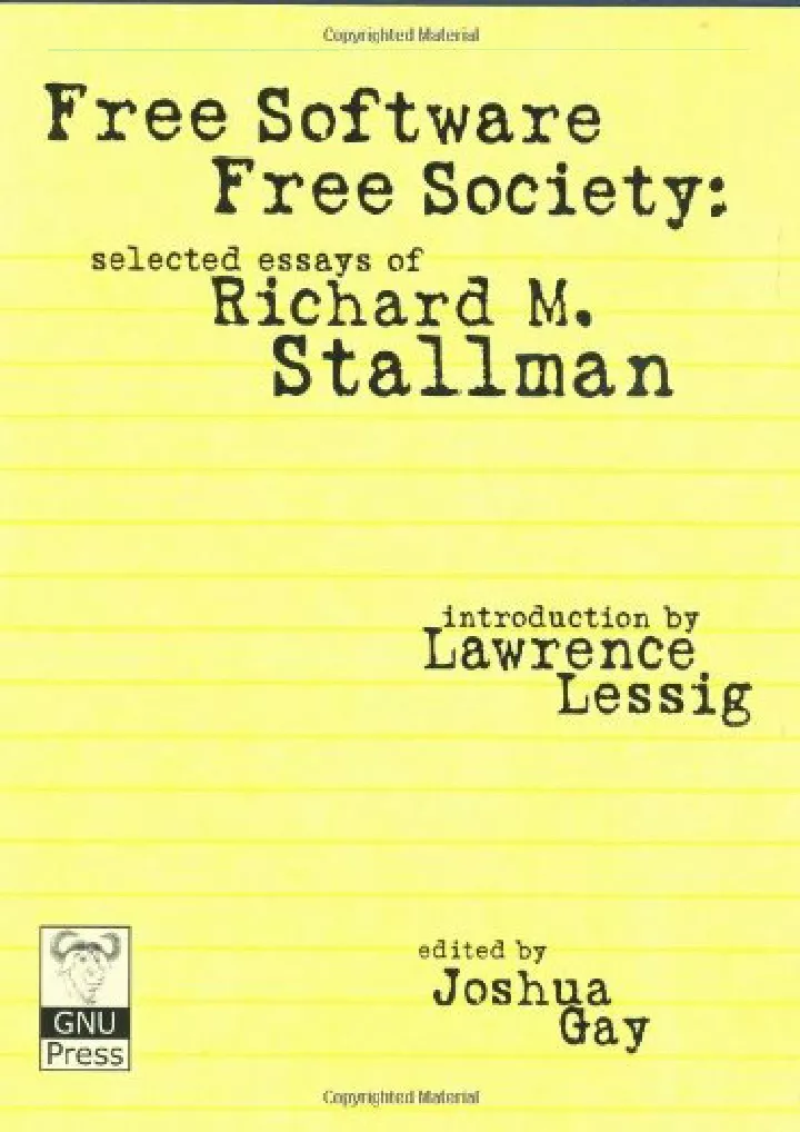 free software free society selected essays