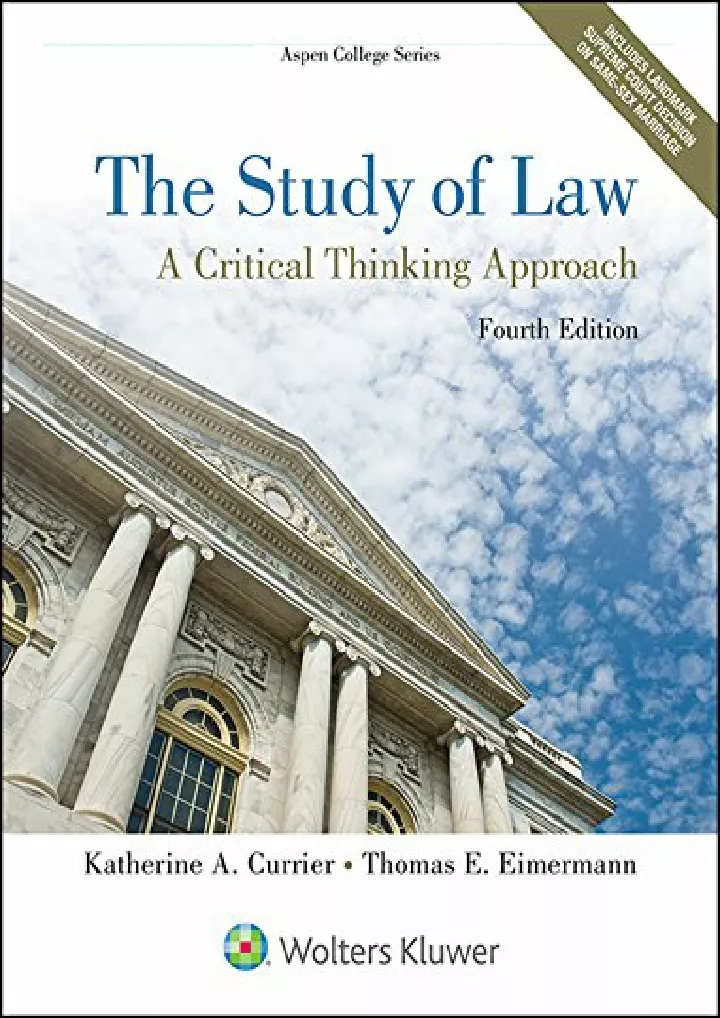 the study of law a critical thinking approach