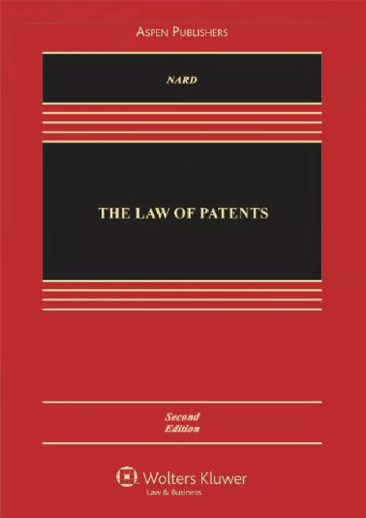 the law of patents second edition aspen casebook