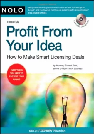EPUB DOWNLOAD Profit from Your Idea: How to Make Smart Licensing Deals ipad