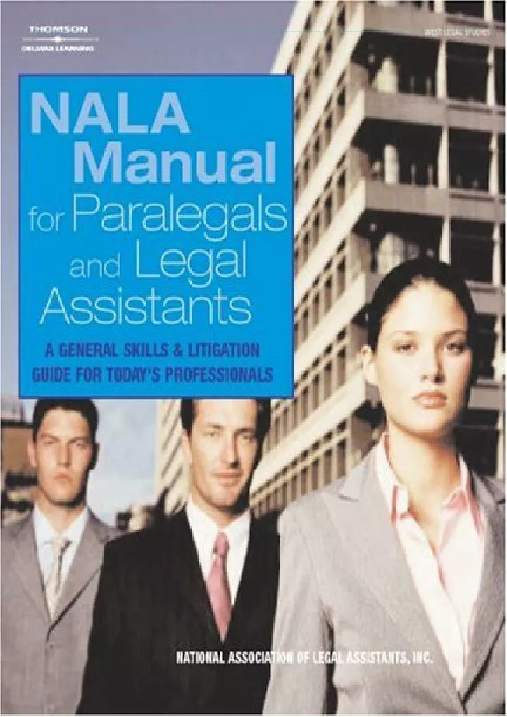 nala manual for paralegal and legal assistants