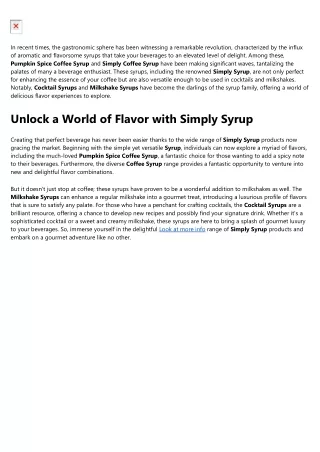 Not known Factual Statements About Simply Coffee Syrup
