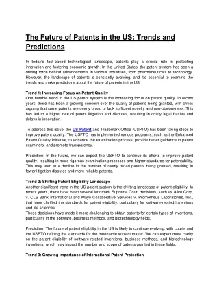 The Future of Patents in the US_ Trends and Predictions
