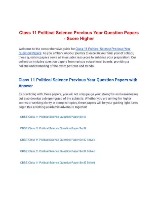 class 11 political science previous year question