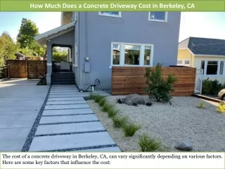 How Much Does a Concrete Driveway Cost in Berkeley?
