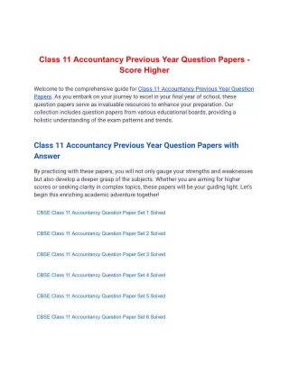 class 11 accountancy previous year question