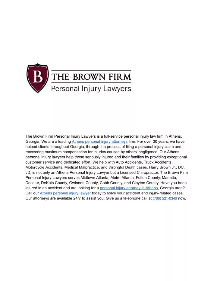 the brown firm personal injury lawyers is a full