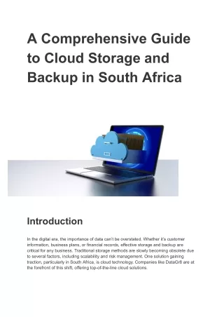 A Comprehensive Guide to Cloud Storage and Backup in South Africa