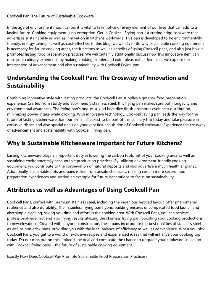 cookcell pan the future of sustainable cookware