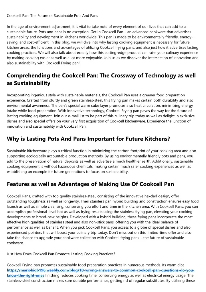 cookcell pan the future of sustainable pots