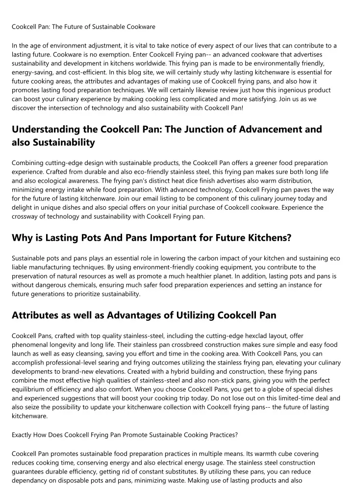 cookcell pan the future of sustainable cookware