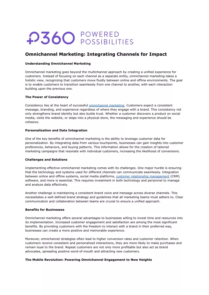omnichannel marketing integrating channels