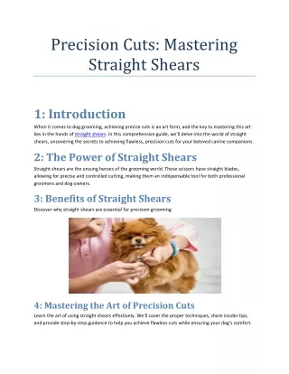 Precision Cuts: Mastering  Straight Shears