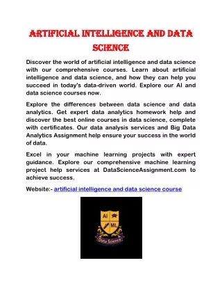 artificial intelligence and data science