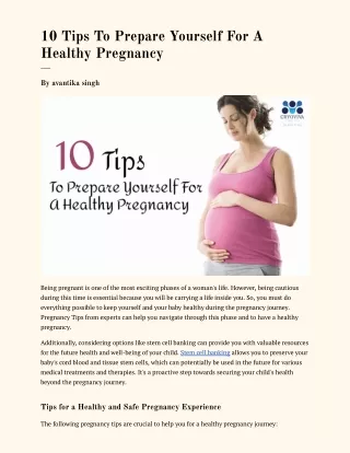 10 Tips To Prepare Yourself For A Healthy Pregnancy