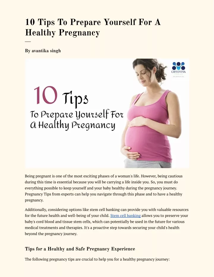 10 tips to prepare yourself for a healthy