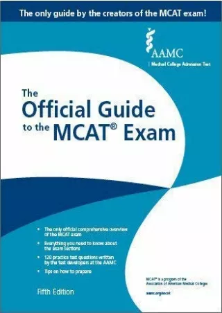 [READ DOWNLOAD] MCAT – The Official Guide to the MCAT® Exam, Fifth Edition