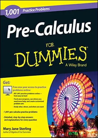 $PDF$/READ/DOWNLOAD Pre-Calculus For Dummies: 1,001 Practice Problems