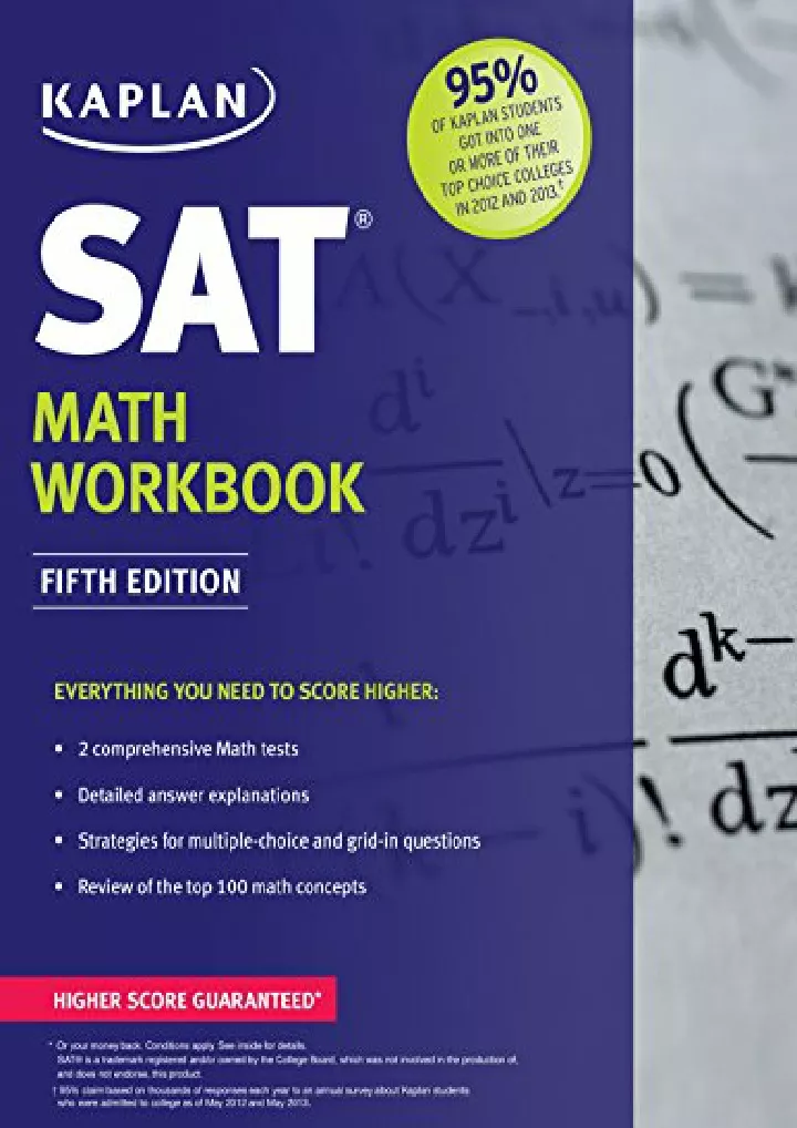 PPT [PDF] DOWNLOAD Kaplan SAT Math Workbook (Kaplan Test Prep