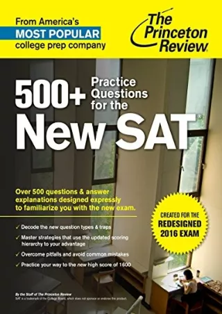 get [PDF] Download 500  Practice Questions for the New SAT: Created for the Redesigned 2016 Exam