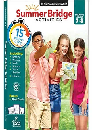 DOWNLOAD/PDF Summer Bridge Activities 7th to 8th Grade Workbook, Math, Reading