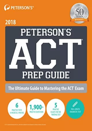 [PDF READ ONLINE] Peterson's ACT Prep Guide 2018