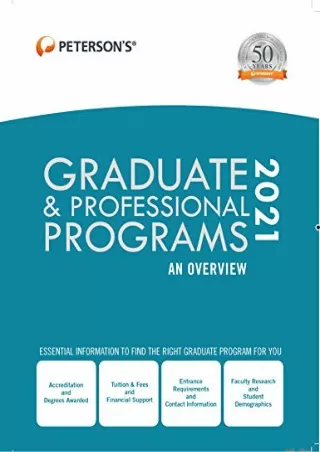 [PDF] DOWNLOAD Graduate & Professional Programs: An Overview 2021 (Peterson's Graduate &