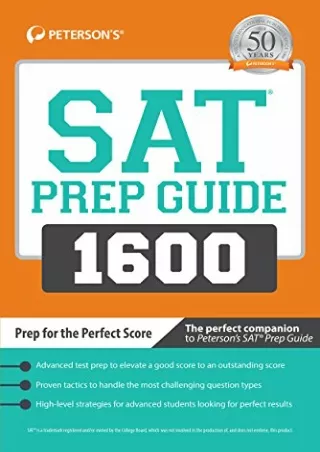 Read ebook [PDF] SAT Prep Guide 1600: Prep for the Perfect Score