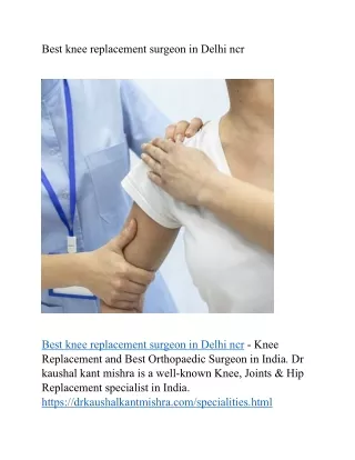 Best knee replacement surgeon in Delhi ncr