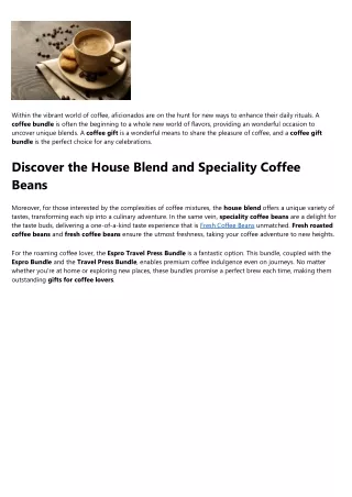 The Coffee Bean Bundle Diaries