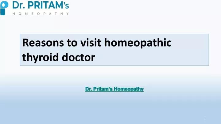 reasons to visit homeopathic thyroid doctor