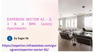 Experion Sector 61 Gurgaon: Luxurious 2, 3 & 4 BHK Apartments for Elevated Livin