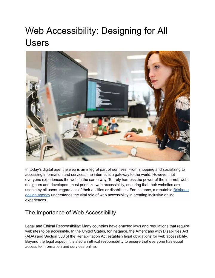 web accessibility designing for all users
